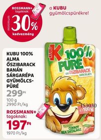 Kubu KUBU 100% ALMA ŐSZIBARACK BANÁN SÁRGARÉPA GYÜMÖLCS-PÜRÉ – Rossmann
