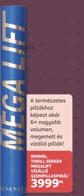 RIMMEL THRILL SEEKER MEGALIFT VÍZÁLLÓ SZEMPILLASPIRÁL – Rossmann