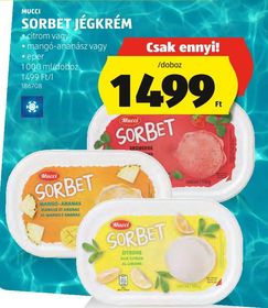 MUCCI SORBET JÉGKRÉM – Aldi