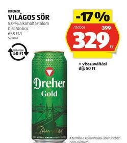 DREHER VILÁGOS SÖR – Aldi