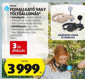 BAUHN FEJHALLGATÓ VAGY TÖLTŐÁLLOMÁS* – Aldi