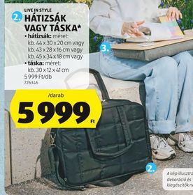 LIVE IN STYLE HÁTIZSÁK VAGY TÁSKA* – Aldi
