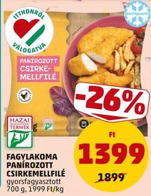 FAGYLAKOMA PANÍROZOTT CSIRKEMELLFILÉ – Penny
