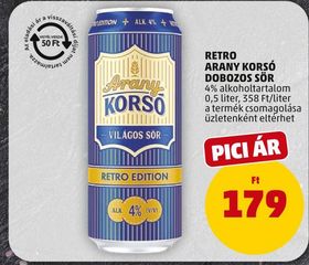 RETRO ARANY KORSÓ DOBOZOS SÖR – Penny