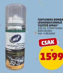 TurtleWax TURTLEWAX BOMBA LÉGKONDICIONÁLÓ TISZTÍTÓ SPRAY – Penny