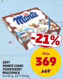 ZOTT MONTE CSOKI TEJDESSZERT MULTIPACK – Penny