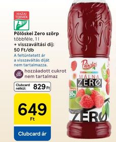 Pölöskei Zero szörp – Tesco