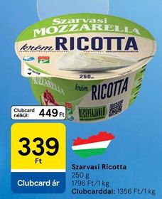 Szarvasi Ricotta – Tesco