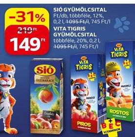 Sió SIÓ GYÜMÖLCSITAL VITA TIGRIS GYÜMÖLCSITAL – Auchan