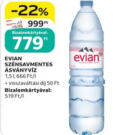 Evian EVIAN SZÉNSAVMENTES ÁSVÁNYVÍZ – Auchan