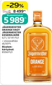 Jägermeister JÄGERMEISTER ORANGE VAGY JÄGERMEISTER KESERŰLIKŐR – Auchan