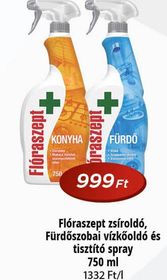 Flóraszept zsíroldó, Fürdőszobai vízkőoldó és tisztító spray – Reál