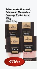 Kaiser sonka Gourmet, Debreceni, Monarchia, Csemege füstölt karaj – Reál
