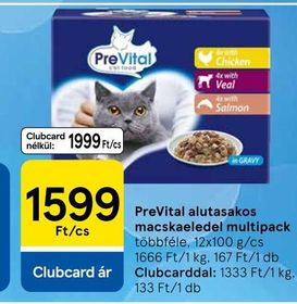PreVital alutasakos macskaeledel multipack – Tesco