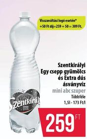 Szentkirályi Egy csepp gyümölcs és Extra dús ásványvíz – Coop