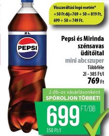 Pepsi, Mirinda Pepsi és Mirinda szénsavas üdítőital – Coop