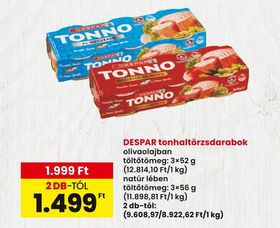 DESPAR tonhaltörzsdarabok – Spar