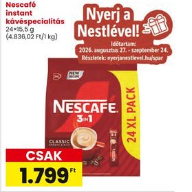 Nescafé instant kávéspecialitás – Spar