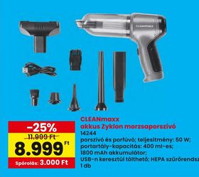 CLEANmaxx akkus Zyklon morzsaporszívó 14244 – Spar