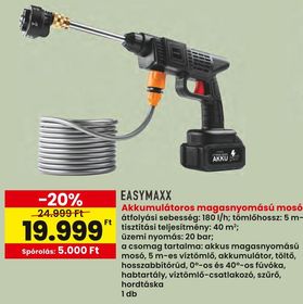 EASYMAXX Akkumulátoros magasnyomású mosó – Spar