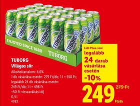 TUBORG Világos sör – Lidl