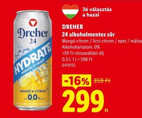 DREHER 24 alkoholmentes sör – Lidl