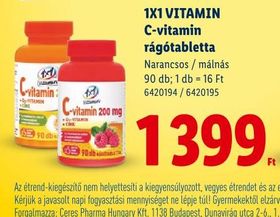 1X1 VITAMIN C-vitamin rágótabletta – Lidl
