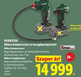 PARKSIDE Akkus kompresszor és levegőpumpaszett – Lidl
