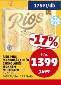 Rios RIOS MINI MANDULÁS FEHÉR CSOKOLÁDÉS JÉGKRÉM MULTIPACK – Penny