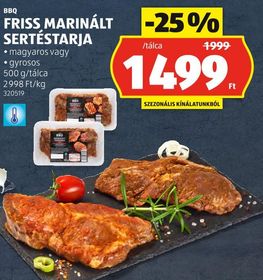 BBQ FRISS MARINÁLT SERTÉSTARJA – Aldi