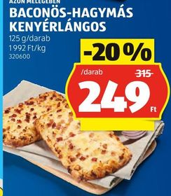 AZON MELEGÉBEN BACONÖS-HAGYMÁS KENYÉRLÁNGOS – Aldi