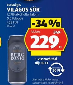 BERGKÖNIG VILÁGOS SÖR – Aldi
