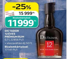 Dictador DICTADOR 12 ÉVES PRÉMIUM RUM – Auchan