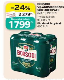 Borsodi BORSODI VILÁGOS DOBOZOS SÖR MULTIPACK – Auchan