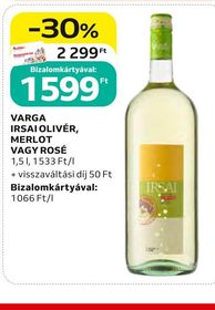 Varga VARGA IRSAI OLIVÉR, MERLOT VAGY ROSÉ – Auchan