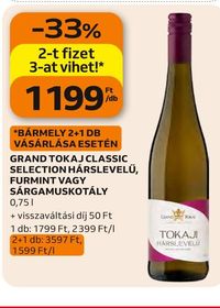 Grand Tokaj GRAND TOKAJ CLASSIC SELECTION HÁRSLEVELŰ, FURMINT VAGY SÁRGAMUSKOTÁLY – Auchan