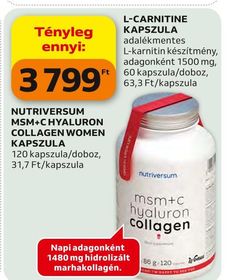 NUTRIVERSUM MSM+C HYALURON COLLAGEN WOMEN KAPSZULA – Auchan