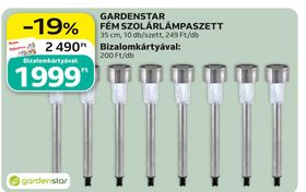 GARDENSTAR FÉM SZOLÁRLÁMPASZETT – Auchan
