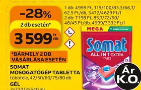 Somat SOMAT MOSOGATÓGÉP TABLETTA GÉL – Auchan