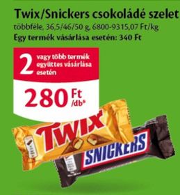 Twix/Snickers csokoládé szelet – Ecofamily