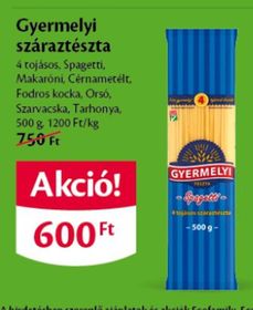 Gyermelyi száraztészta – Ecofamily