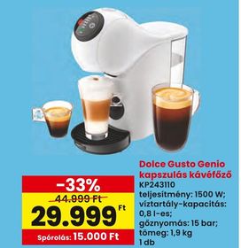 Dolce Gusto Genio kapszulás kávéfőző – Spar