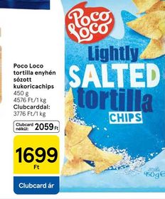Poco Loco tortilla enyhén sózott kukoricachips – Tesco