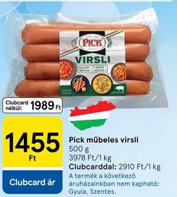 Pick műbeles virsli – Tesco
