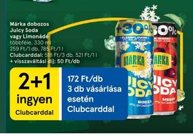 Márka dobozos Juicy Soda vagy Limonádé – Tesco