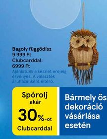 Bagoly függődísz – Tesco