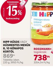 Hipp HIPP HÚSOS VAGY HÚSMENTES MENÜK 8, 10 HÓNAPOS KORTÓL – Rossmann
