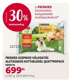 FRISKIES ASZPIKOS VÁLOGATÁS ALUTASAKOS KUTYAELEDEL QUATTROPACK – Rossmann