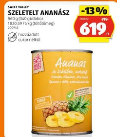 SWEET VALLEY SZELETELT ANANÁSZ – Aldi