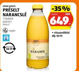 GOOD CHOICE PRÉSELT NARANCSLÉ – Aldi